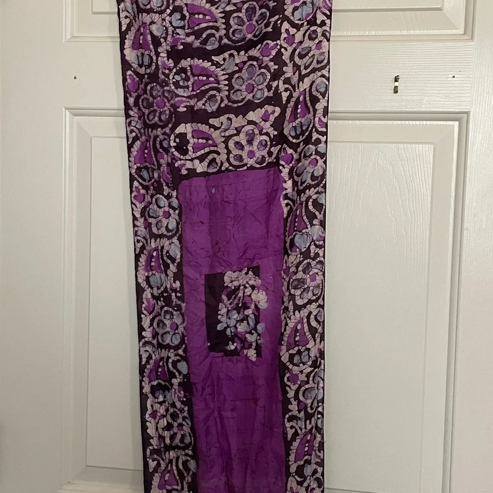 VTG HAND DYED BATIK SILK SCARF